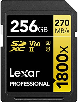 Lexar Gold Series Professional 1800x 256GB UHS-II U3 SDXC Memory Card