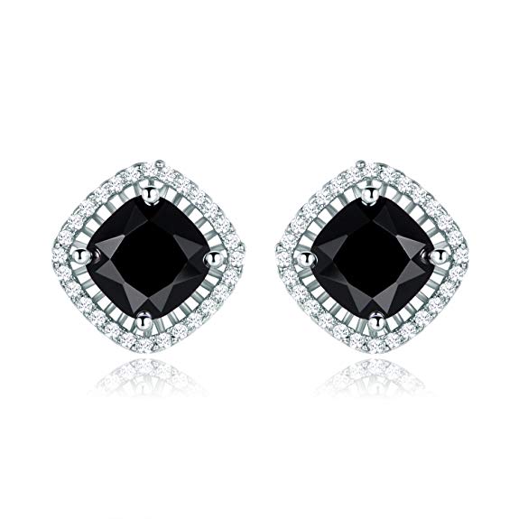MASOP Cubic Zirconias 8mm Stud Earrings Screw Back Women Fashion Wedding Engagement Jewelry