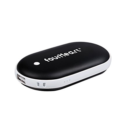 E-TECHING 5200mAh USB Rechargeable Electric Hand Warmer Pebbles Double-Side Pocket Warmer /Portable Power Bank for iPhone /Samsung Galaxy