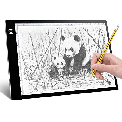 Light Pads for Tracing - Super Clear A4 Tracing Light Box for Kids Artist, Stepless Adjusted Eye Protected Light Box Tracer, USB Powered Led Tracing Pad for Sketching Diamond Painting X-Ray Viewing