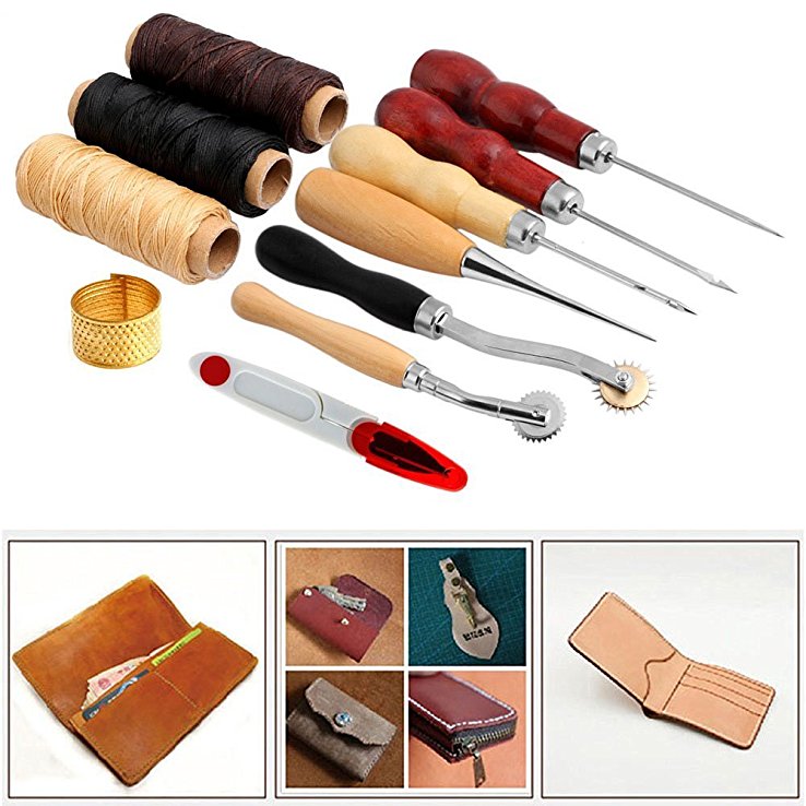 Sewing Accessories Kits Leather Craft Hand Stitching Sewing Tool(13 Pcs Set)