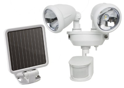 MAXSA Innovations 40218 Motion-Activated Dual Head LED Security Spotlight White