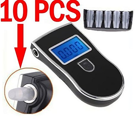 [10 PCS Replacement Mouthpieces ] for Breathalyzer Breathalyser New Prefessional Police Digital Alcohol Tester Analyzer Detector Replacement Mouthpieces