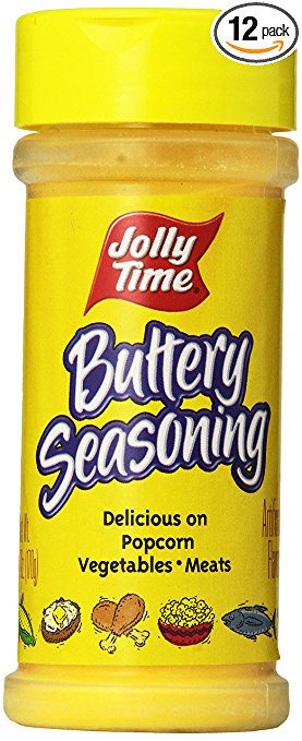 Jolly Time Buttery Popcorn Seasoning - Movie Theatre Popcorn Salt Powder, 6-Ounce Jars (Pack of 12)