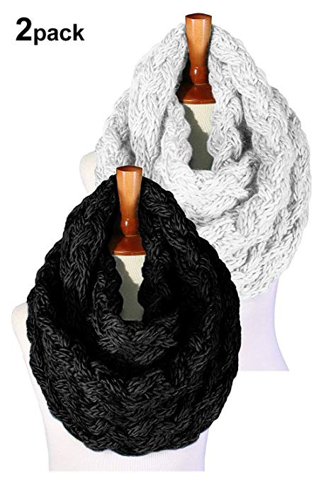 Basico Women Winter Chunky Knitted Infinity Scarf Warm Circle Loop Various Colors