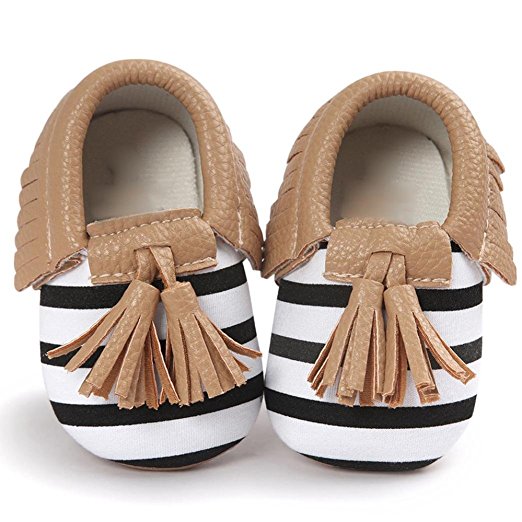 Voberry® Infant Toddlers Baby Boys Girls Soft Soled Tassel Crib Shoes PU Moccasins