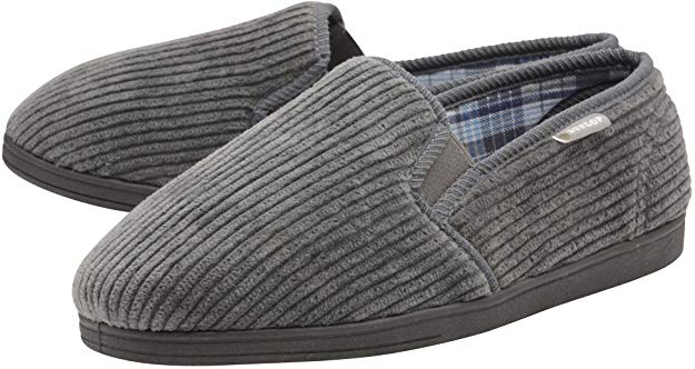 Dunlop Mens Slippers Slip On Comfy Twin Gusset Rubber Sole Washable Sizes 7-12