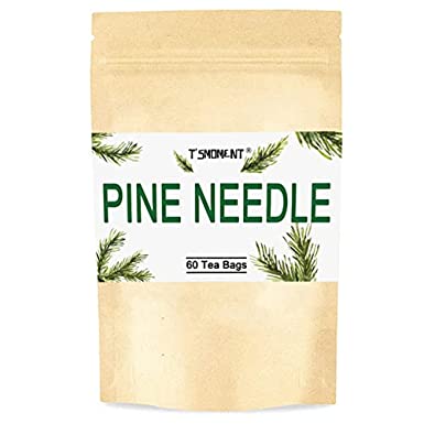 Pine Needle Tea Bags, Wild Dried Pine Needle Tea (2g X 60Teabags) Herbal Tea - CUT & SIFTED - Non-GMO - Caffeine-free - Boost Immunity & Protect Eyesight