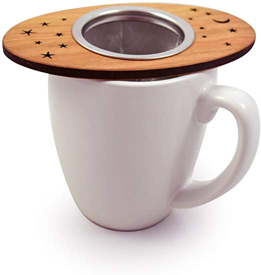 Tea Nest Strainer/Infuser, American Cherry Wood and Stainless Steel