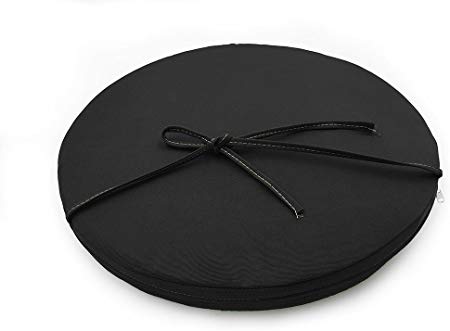 Sigmat Indoor/Outdoor Seat Cushions Waterproof Round Bar Stool Cushion Solid Chair Pad Black 19 Inch