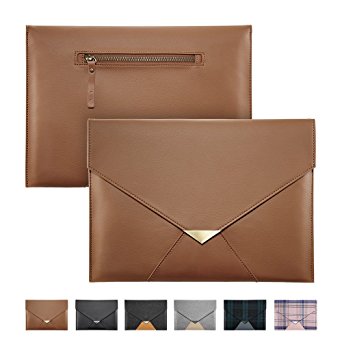 iPad Pro Case Sleeve, iPad Pro Case with Pencil Holder, ESR PU Leather Protective Sleeve Carrying Bag Case with Back Pocket for Apple iPad Pro 12.9 Inches (2015 Released)_Brown