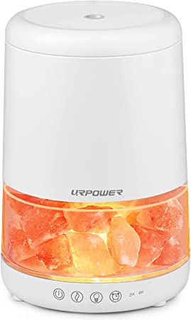 URPOWER 2-in-1 Ultrasonic Essential Oil Diffusers 230ML & Himalayan Salt Lamp Aromatherapy Diffuser Cool Mist Humidifier with 3 Brightness 100% Himalayan Pure Salt Rock Lamp for Home Office Yoga