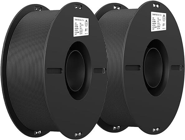 Creality 3D Printer Filament, PLA Filament 1.75mm Bundle 2Kg for 3D Printing, Ender PLA Filament No-Tangling, Strong Bonding & Overhang Performance, Accuracy  /- 0.02mm (Black & Black 2-Pack)