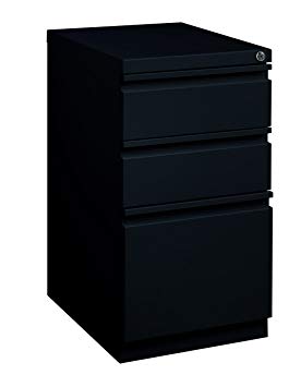 Pro Series Three Drawer Mobile Pedestal File Cabinet, Black, 20 inches deep (22283)