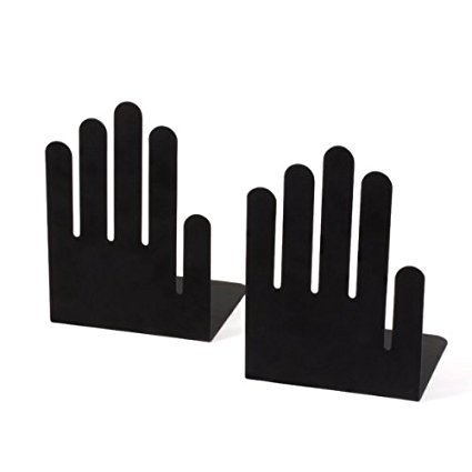Spectrum Diversified Hand Bookends, Large, Black