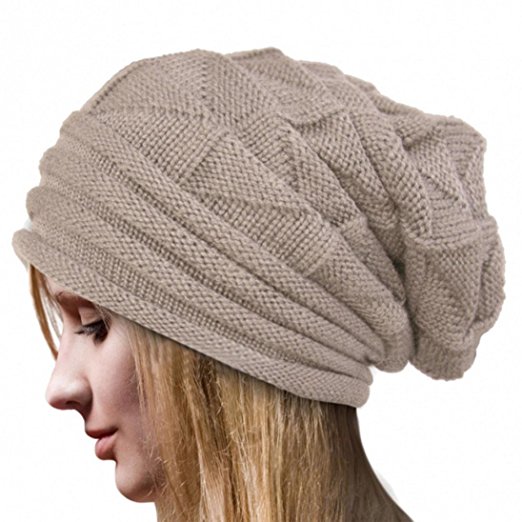Molly Women's Winter Beanie Knit Crochet Ski Hat Oversized Cap Hat Warm