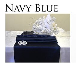 Perfectmaze 10 Piece 12"x108" (Inch) Satin Table Runner Wedding Party Decoration 20 Colors  (Navy Blue)