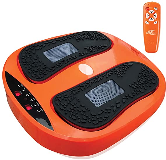 Power Legs Vibration Plate Foot Massager Platform with Rotating Acupressure Heads Multi Setting Electric Foot Massager with Remote Control