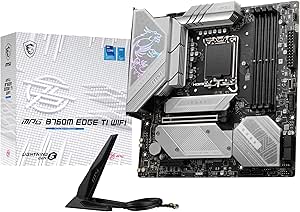 MSI MPG B760M Edge TI WiFi Gaming Motherboard (Support 14th/13th/12th Gen Intel Processors, LGA 1700, DDR5, PCIe 5.0, M.2 Slots, 2.5Gbps LAN, USB 3.2 Gen2, Wi-Fi 6E, mATX)