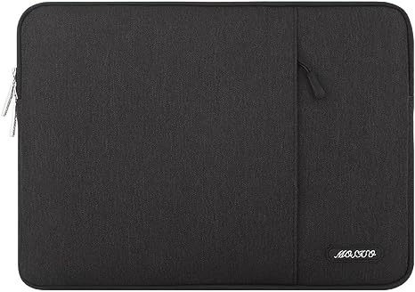 MOSISO Laptop Sleeve Bag Compatible with MacBook Air 13 inch M2 A2681 M1 A2337 A2179 A1932/Pro 13 M2 M1 A2338 A2251 A2289 A2159 A1989 A1706 A1708, Polyester Vertical Case with Pocket, Black