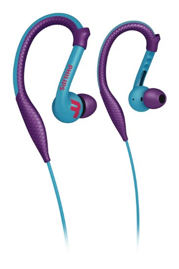 Philips SHQ3200PP/28 Action Fit Sports Ear Hook Headphones, Purple