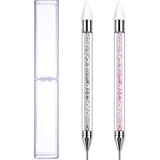 Tatuo Rhinestone Picker Dotting Pen, Dual-ended Rhinestone Gems Crystals Studs Picker Wax Pencil Pen Crystal Beads Handle Manicure Nail Art DIY Decoration Tool