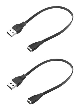 Getwow Replacement USB Charger Cable for Fitbit Charge HR Wireless Activity Wristband (Flat Noodle Cable 2-Pack)