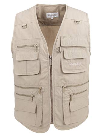 LUSI MADAM Men's Vests Outdoors Travel Sports Multi-Pockets Work Fishing Vest