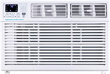 Emerson Quiet Kool 10,000 BTU 115V Smart Window Air Conditioner with Remote, Wi-Fi, and Voice Control, EARC10RSE1, White