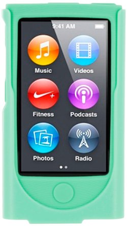 rooCASE Hybrid Silicone Case with Detachable Holster Clip for iPod Nano 7 (Green)