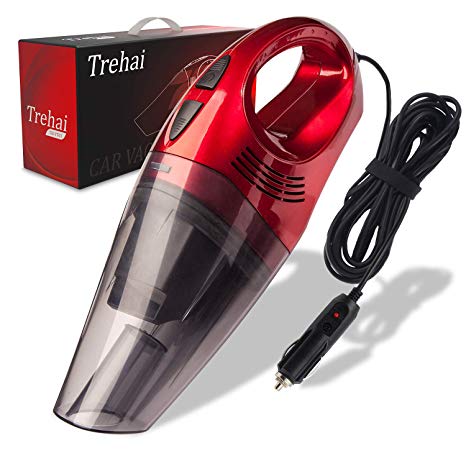 Trehai Car Hoover Vacuum Cleaner - Upgraded DC 12V 120W Powerful 4000pa Wet/Dry Auto Dust Buster Lightweight Portable