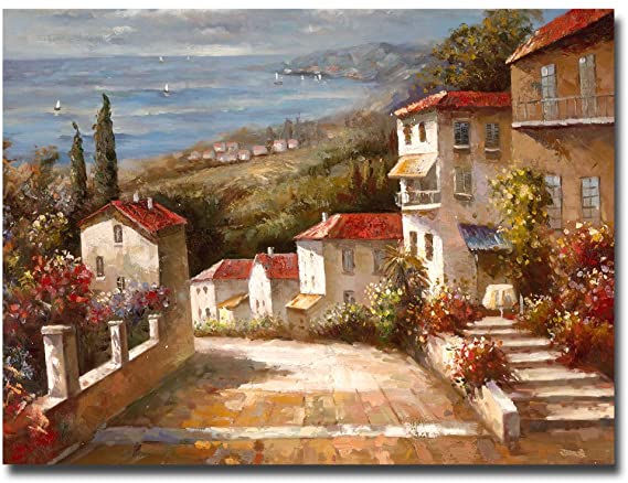Home in Tuscany Artwork by Joval, 24 by 32-Inch Canvas Wall Art
