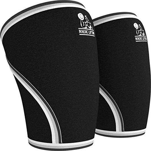 Nordic Lifting Knee Sleeves (1 Pair) Support & Compression for Weightlifting, Powerlifting & Cross Training - 7mm Neoprene Sleeve for The Best Squats - Both Women & Men