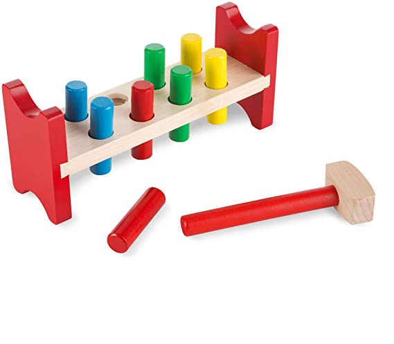 Melissa & Doug Deluxe Pounding Bench Toddler Toy, Multicolor