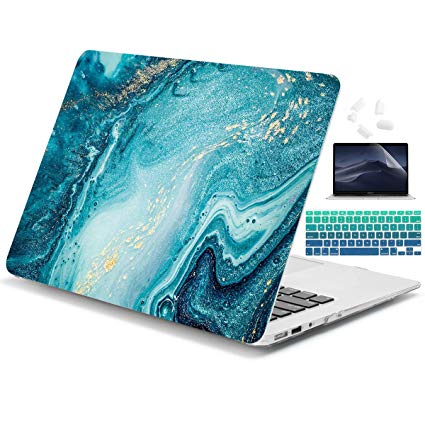 Dongke Plastic Hard Case & Keyboard Cover & Screen Protector Only Fit for MacBook Air 13 Inch Model A1466 / A1369 (2010-2017 Release), Abstract Ocean