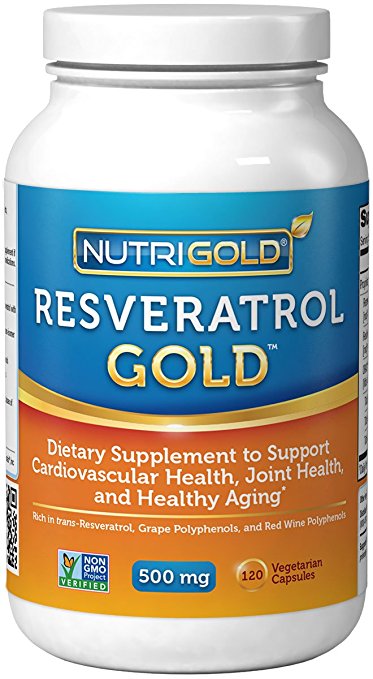Nutrigold Resveratrol Gold (Resvinol   Grape Polyphenols), 500 mg, 120 veg. capsules