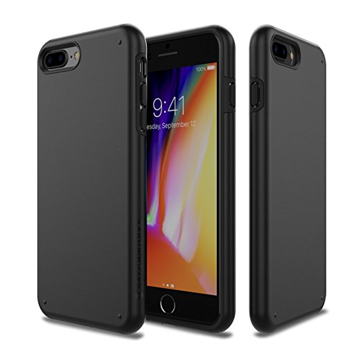 iPhone 8 Plus Case, Patchworks Chroma Series - Slim Protective Dual Layer Hard Case For Apple iPhone 8 Plus (2017) / iPhone 7 Plus (2016) (Black For iPhone 8 Plus / 7 Plus)