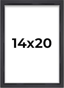 14x20 Shadow Box Frame Minimalist Black | 1" Depth of Usable Space| Interior Size 14x20 or 20x14 Inches| UV Resistant Acrylic, Acid-Free Backing, Wall Hangers | Made in USA