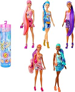 Barbie Color Reveal Doll & Accessories, Denim Series, Patchwork with 6 Surprises Including Color-Change (Styles May Vary)