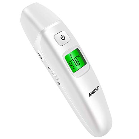 ANKOVO Ear and Forehead Thermometer Medical Digital Clinical Infrared Thermometer for Baby Kid Adult