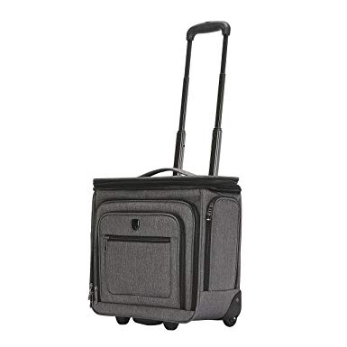 Travelers Club Luggage 16" Top Expandable Rolling Underseater W/USB Port, Dark Gray Suitcase,