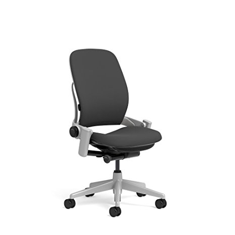 Steelcase Leap Task Chair: Platinum Base - Armless - No Headrest - Standard Carpet Casters