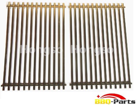 Hongso SCG527 7527 9869 7526 7525 Stainless Steel Replacement Cooking Grates for Weber 7527, Lowes Model Grills, Sold as a set of 2