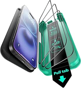 ESR 3 Pack 9H  Glass for iPhone 16 Plus/iPhone 15 Plus Screen Protector, [Military Grade Shatterproof & Longest Durable] Full Coverage Tempered Glass with Updated Easy Installation Tool