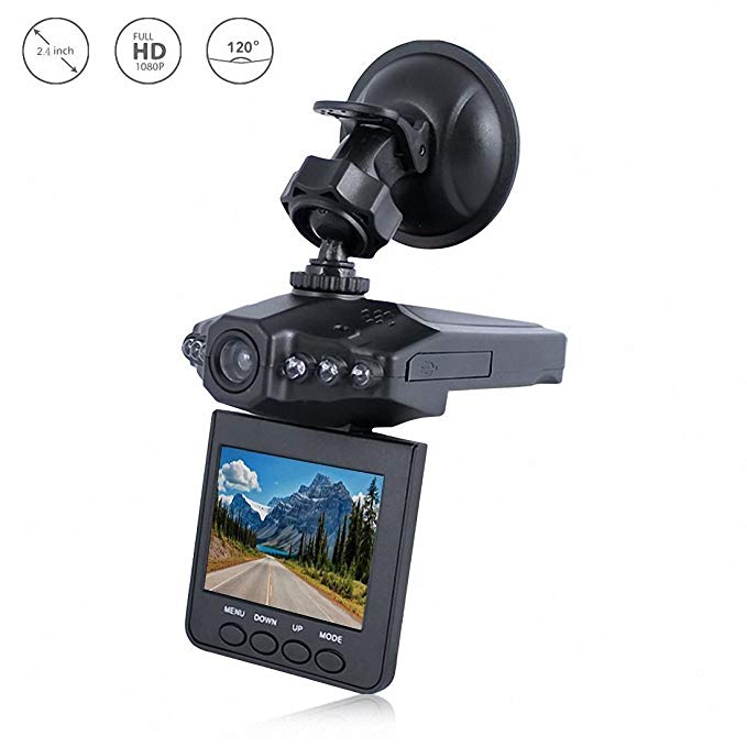 Vehicle Dash Cam, ADiPROD 2.4" Screen Full HD 1080P Car Camcorder 120 Degree Wide Angle, Car DVR Dashboard Camera with G-Sensor, Loop Recording, Video & Audio