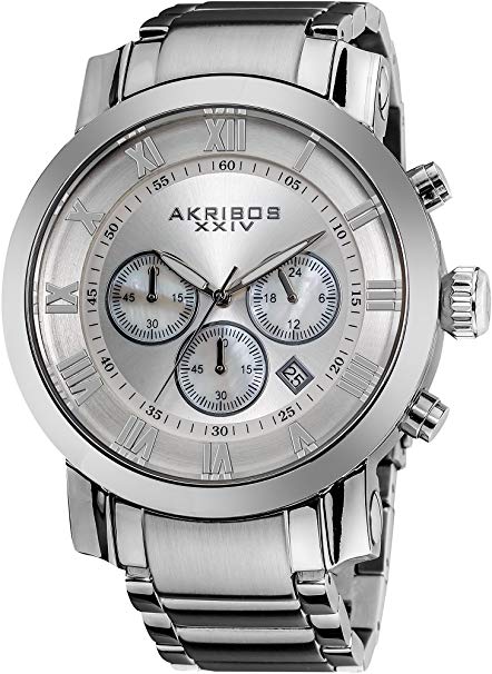 Akribos XXIV Men's AK622 'Grandiose' Chronograph Quartz Stainless Steel Bracelet Watch
