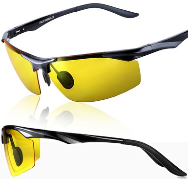 ATTCL® HD Aluminum Frame Night Vision Polarized Driving Sunglasses 8177 Night Vision