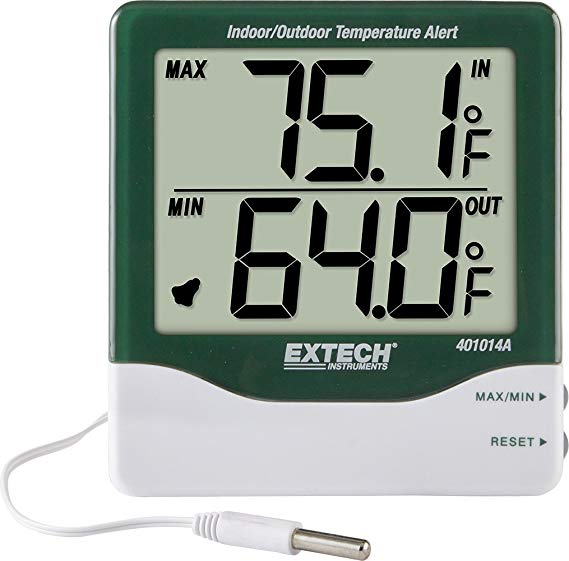 Extech 401014A Big Digit In/Outdoor Thermometer with Alarm