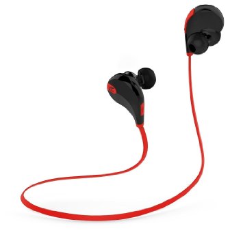SoundPEATS QY7 Bluetooth 41 Wireless Sports Headphones Running Gym Exercise Sweatproof Headsets In-ear Stereo Earbuds Earphones with Microphone BlackRed