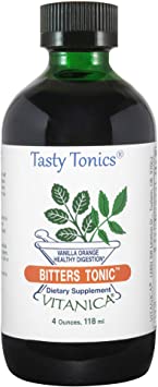 Vitanica Bitters Tonic, Liquid Digestion Supplement, Digestion Support, Alcohol Free, Vanilla Orange Flavor, 4 Ounce